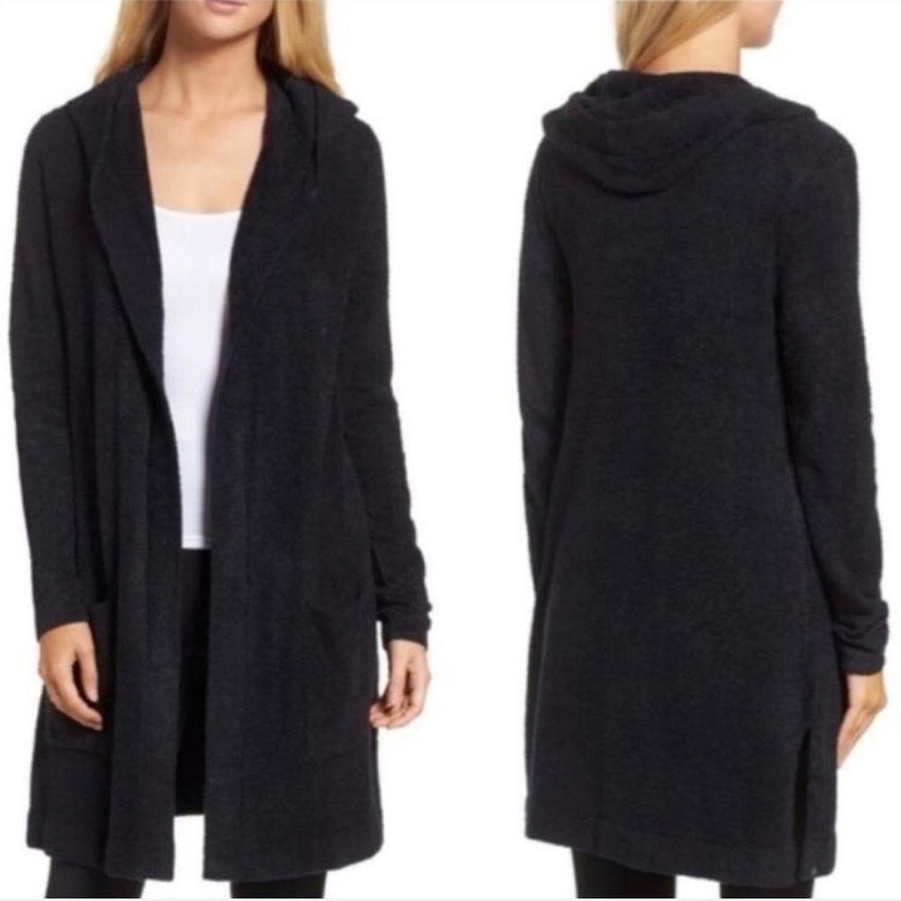 Barefoot Dreams CozyChic Lite Relaxed Hooded Cardigan with Pockets
